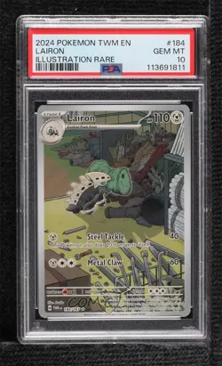 Lairon Illustration Rare Pokemon SV06: Twilight Masquerade PSA 10 GEM MT - Image 1