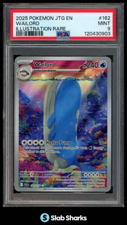2025 POKEMON JOURNEY TOGETHER - JTG EN #162/159 WAILORD ILLUSTRATION RARE PSA 9 - Image 1