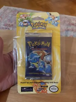 Pokemon Base Set Unlimited Blister Pack Sealed Unweighed 1999 Blastoise Art Mint - Image 3