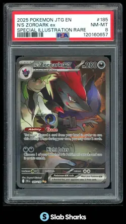 2025 POKEMON SV JOURNEY TOGETHER - JTG EN #185/159 N'S ZOROARK EX SIR PSA 8 - Image 1