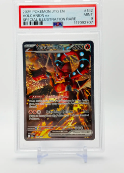 2025 Pokemon Sv09: Journey Together VOLCANION EX 182/159 Full Art Holo PSA 9 - Image 1