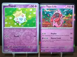 Togepi 070/191 & Tapu Lele 092/191 Surging Sparks Reverse & Holo Pokemon Cards - Image 1