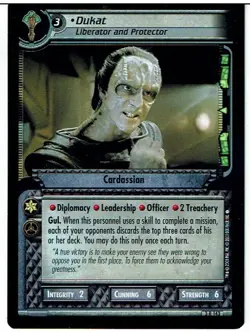 STAR TREK CCG 2E CALL TO ARMS RARE CARD DUKAT 3R143 ex - Image 1
