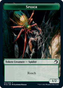 4 x Spider Token - Innistrad: Midnight Hunt - Light Play - MTG - Image 1