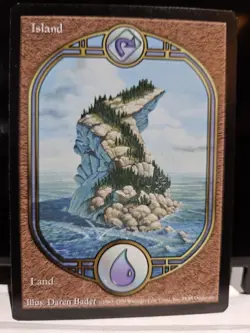 MTG Daren Bader ISLAND *Full Art* - Unglued - Lightly Played - Image 1