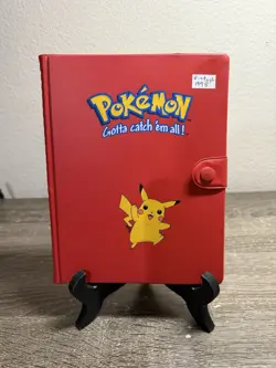 Vintage Pikachu Pokemon Card Binder/Book Red 4-Pocket Rare 1999, Includes Cards - Image 1