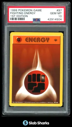 1999 POKEMON BASE SET 1ST EDITION #97/102 FIGHTING ENERGY PSA 10 - Image 1