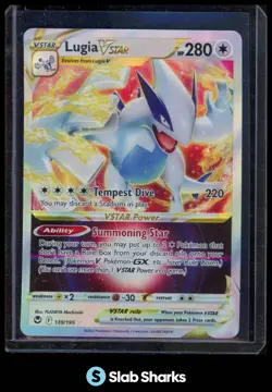 2022 POKEMON SWORD & SHIELD SILVER TEMPEST #139/195 LUGIA VSTAR HOLO RARE - Image 1
