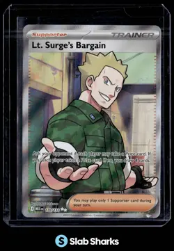 2025 POKEMON MEGA EVOLUTION - MEG EN #170/132 LT. SURGE'S BARGAIN ULTRA RARE - Image 1