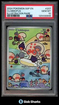 2024 POKEMON SV SURGING SPARKS - SSP EN #207/191 CLOBBOPUS PSA 10 - Image 1