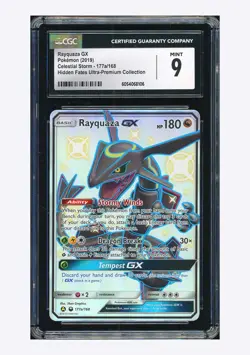 Pokemon CGC9 Rayquaza GX Shiny Holo 2019 177a/168 Hidden Fates English - Image 1