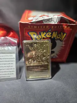 1999 Pokemon Mewtwo #150 23k Gold Plated Burger King Promo Red Box - Image 4