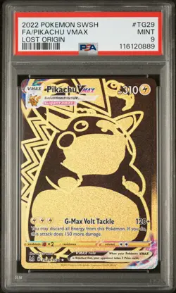 2022 POKEMON SWORD & SHIELD LOST ORIGIN #TG29 FULL ART/PIKACHU VMAX PSA 9 - Image 1