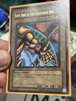 Left Arm of the Forbidden One LOB-123 The Legend of Blue Eyes 1st Edition - Image 4