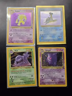 Pokemon Trading Cards Gengar Muk Lapras hypno Fossil Collection Lot - Image 1