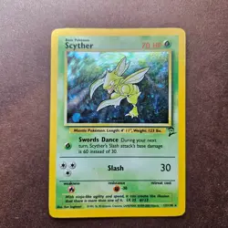 Scyther 017/130 Pokemon Base Set 2 Holo Rare Card - HP - Image 1