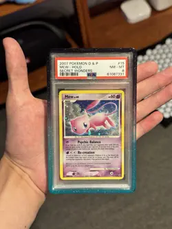 2007 Pokemon Diamond & Pearl Secret Wonders #15 Mew-Holo Card PSA 8 - Image 1