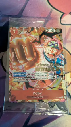Koby (OP12 Release Event Winner) P-092 One Piece Promotion Cards Foil - Image 1