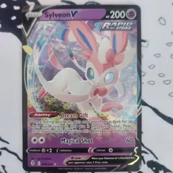 Sylveon V FULL ART ULTRA RARE Pokemon Card 74/203 SWSH Evolving Skies 2021 NM/M - Image 1