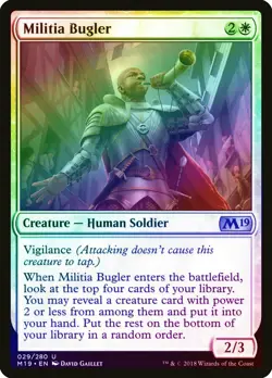 Militia Bugler FOIL Core Set 2019 / M19 NM White Uncommon MAGIC CARD ABUGames - Image 1
