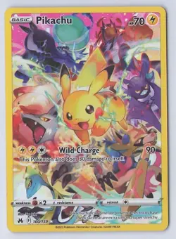 Pokemon TCG Crown Zenith Pikachu Holo Card 160/159 NM Secret Rare - Image 1