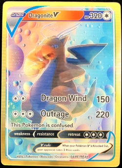 Dragonite V 3D HP 320 Basic ACG Lenticular Pokemon Card - Image 1