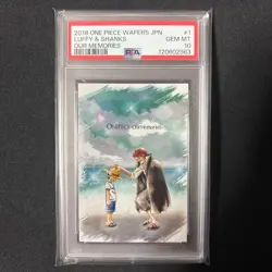 PSA 10 One Piece Wafers Card Monkey D. Luffy Shanks Our Memories Japanese - Image 1