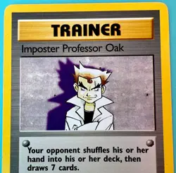 Imposter Professor Oak 102/130 - VINTAGE WOTC Pokemon CARD - BASE SET 2 - NM - Image 3