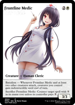 FRONTLINE MEDIC : MTG altered-art magic card : with Sexy Anime Nurse! - Image 1