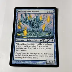 Rushing-Tide Zubera Artist Proof Mark Brill MTG Blank Back Magic Card 50 Signed - Image 1