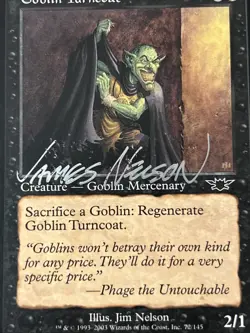 Signed Goblin Turncoat Illus James Nelson MTG - Image 2