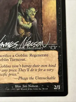 Signed Goblin Turncoat Illus James Nelson MTG - Image 3
