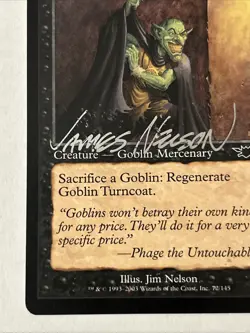 Signed Goblin Turncoat Illus James Nelson MTG - Image 4