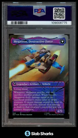2022 MAGIC THE GATHERING MTG #026 MEGATRON, TYRANT SHATTERED GLASS FOIL PSA 9 - Image 2