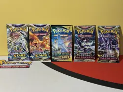 Pokemon Booster Pack Lot of 5 - Evolving Skies, Brilliant Stars, Astral Radiance - Image 1