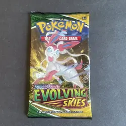 2021 Pokemon Evolving Skies Booster Pack Factory Sealed Sylveon Art NEW - Image 1
