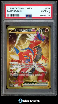 2023 POKEMON SCARLET & VIOLET #254/198 KORAIDON EX PSA 10 - Image 1