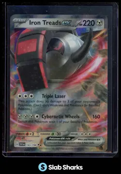 2023 POKEMON SCARLET & VIOLET #143/198 IRON TREADS EX HOLO HALF ART DOUBLE RARE - Image 1