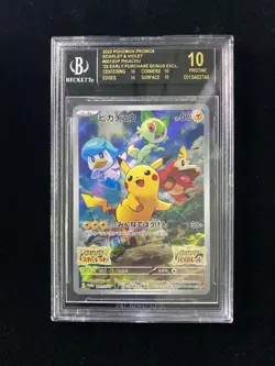 2022 Pokemon Promos Japanese Scarlet＆Violet BGS 10 Pristine #001SV-P Pikachu BLX - Image 1