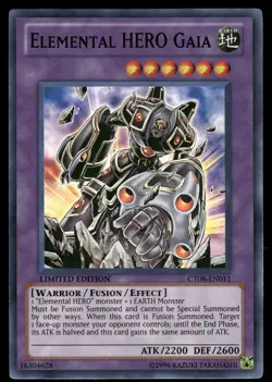 Yugioh! Elemental HERO Gaia CT08-EN011 Super Rare MP/HP - Image 1