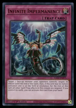 Yugioh! Infinite Impermanence (UR) RA01-EN075 Ultra Rare 1st Ed - Image 1