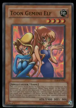 Yugioh! Toon Gemini Elf DL6-EN001 Super Rare HP - Image 1