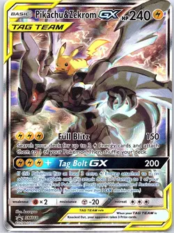 Pikachu & Zekrom GX SM168 SM Promos - Pokemon Card - NM - Image 1