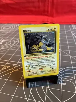 Vintage 2000 Pokemon 1st Edition Raikou 13/64 Holo Card MP - Image 1