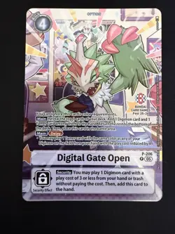 Digimon TCG Digital Gate Open P-206 BANDAI CARD GAMES FEST 25-26 - Image 1