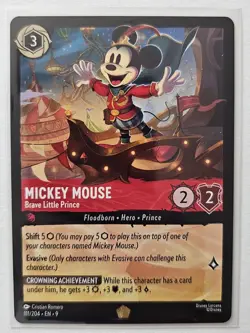 Mickey Mouse Brave Little Prince 111/204 Fabled Regular Legendary Lorcana Card - Image 1