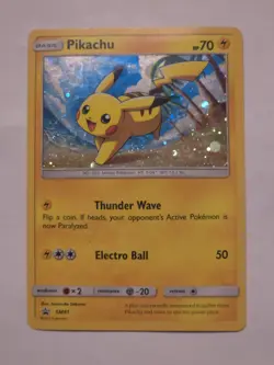 Pokemon Card Basic Pikachu SM81 2017 Promo Bubble Holofoil - Image 1