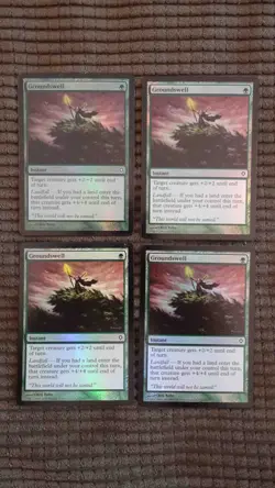 Magic: the Gathering / MtG Foil Groundswell x4 Worldwake - Image 1