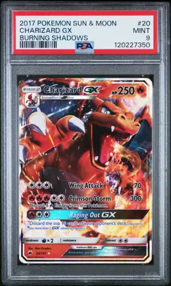 CHARIZARD GX (PSA 9) Pokemon Sun & Moon Burning Shadows 20/147 -350 - Image 1