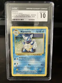 CGC Gem Mint 10 Pokemon TCG Wartortle Classic Collection 002/034 ENGLISH - Image 1